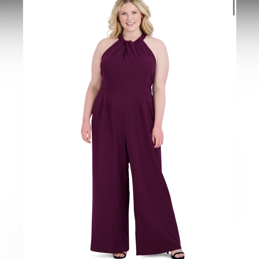 Julia Jordan Plum Halter Jumpsuit